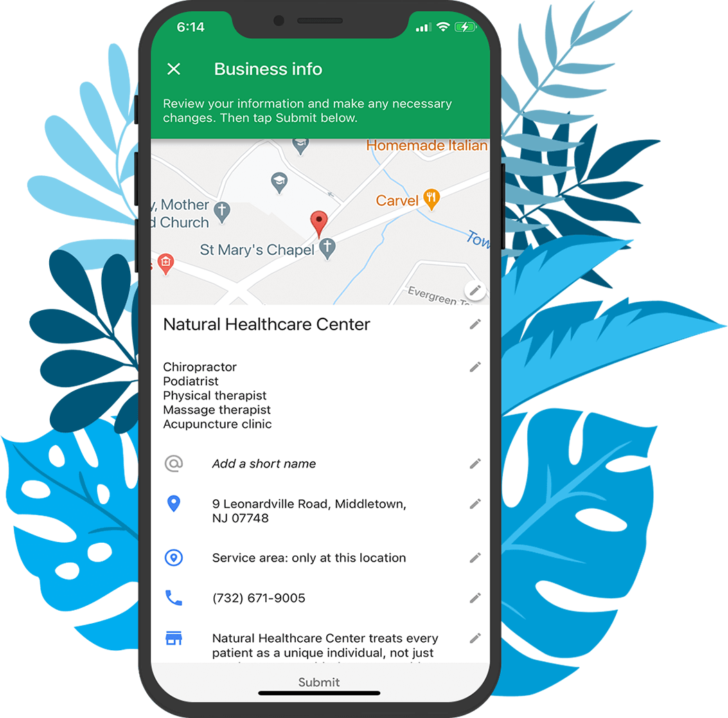 Orlando Google My Business profile setup for Natural Healthcare Center.