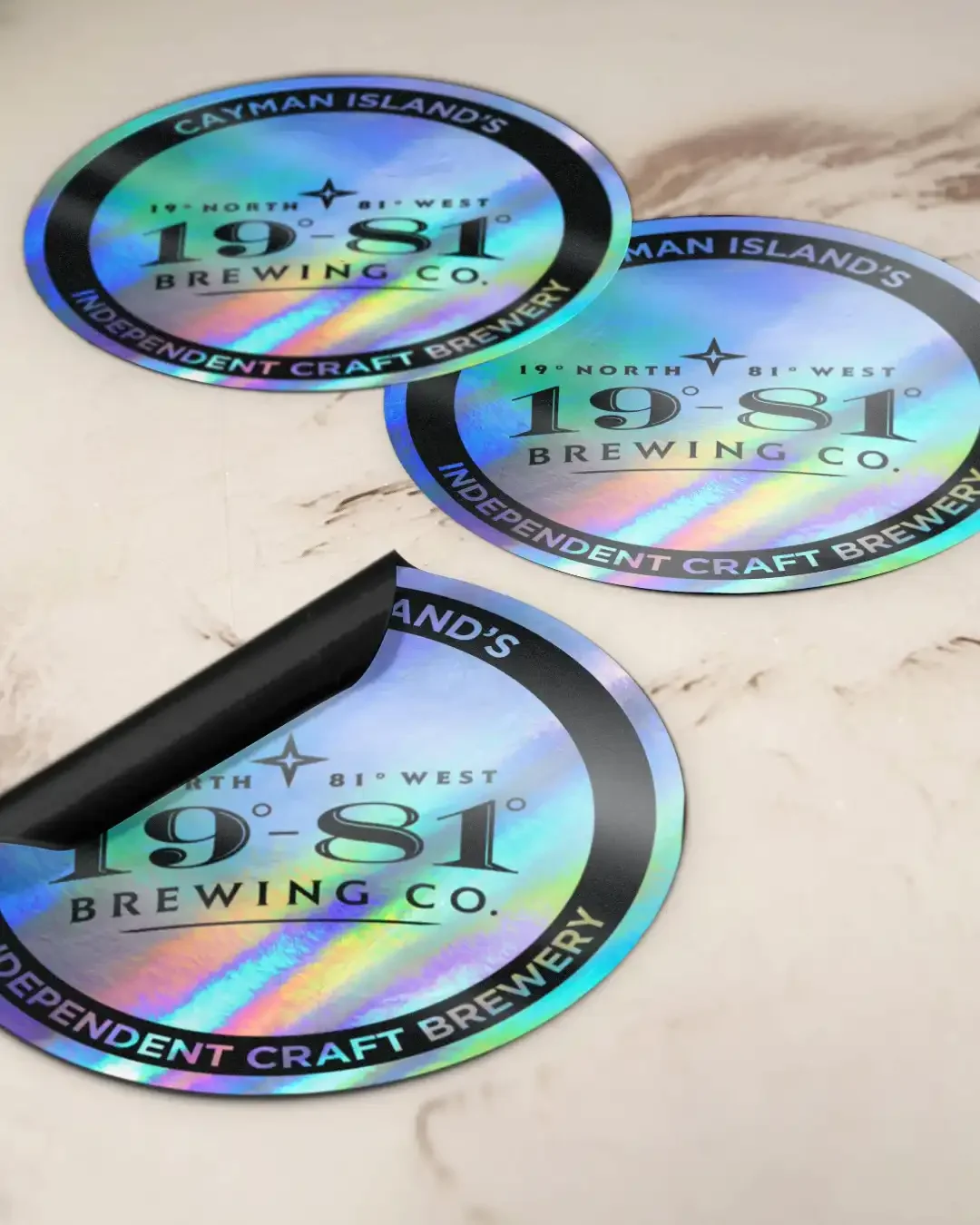 Custom die-cut sticker design for corporate branding in Cayman